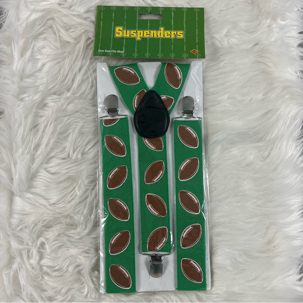 Green Football suspenders NEW game day spirt week costume fun unique
